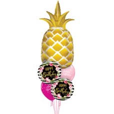 Pineapple Pinks Birthday Balloon arrangement